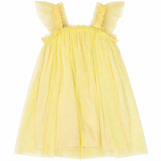 Vestido amarillo tutu niña Quimby 35038-120737 gala
