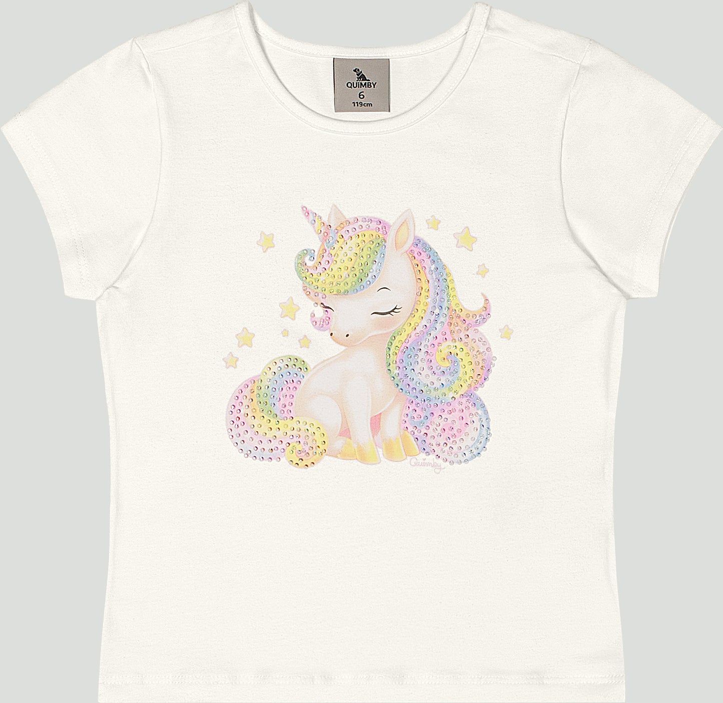 Set conjunto camisa blanca unicornio falda tutu rosada niña Quimby 35065-000106