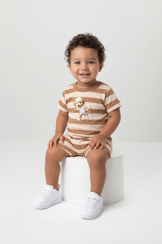 Mameluco cafe bebe niño Quimby 35142-151425