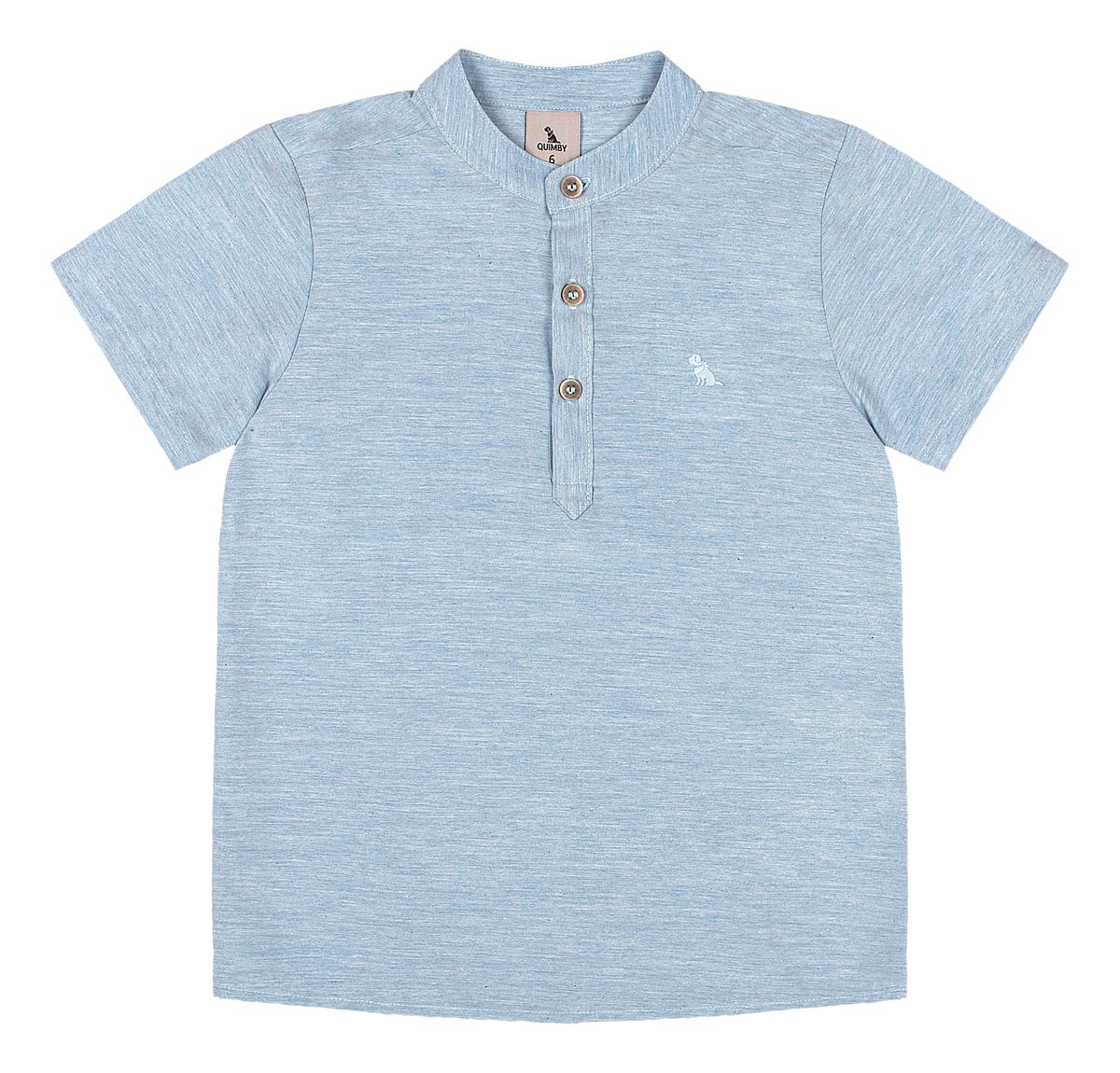 Set conjunto camisa azul formal henley short azul niño Quimby 35156-134110
