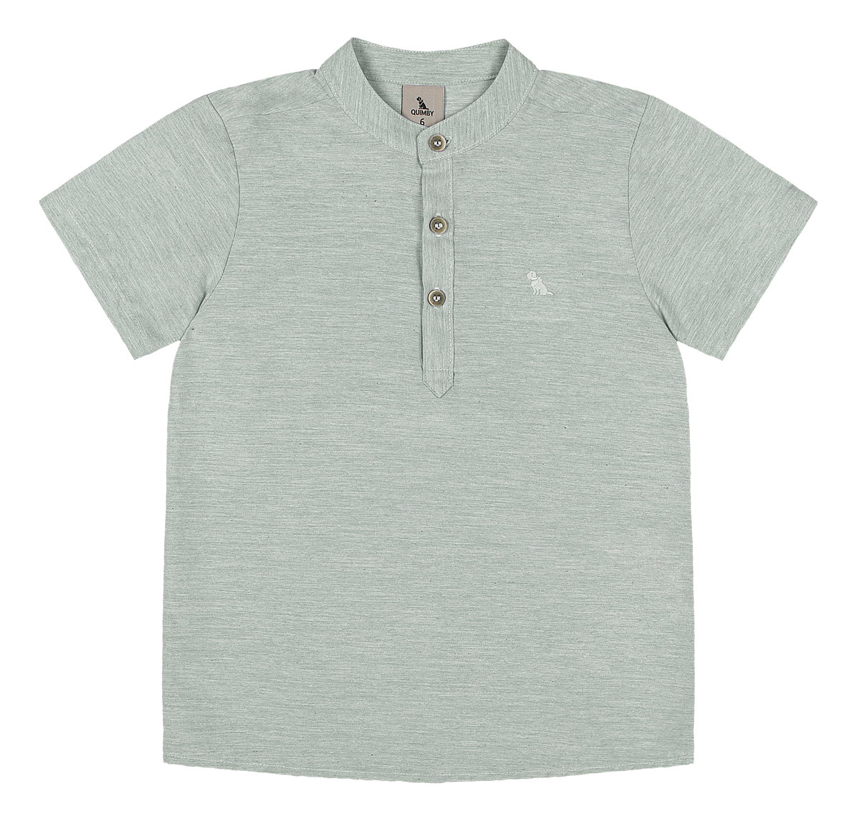 Set conjunto camisa verde short blanco niño Quimby 35156-145707