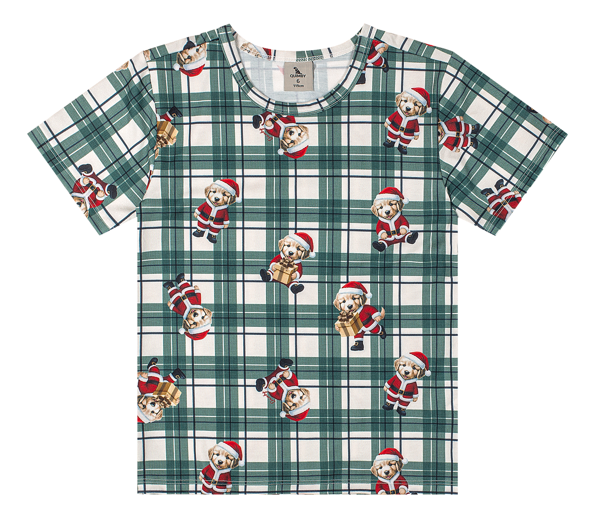 Set conjunto pijama navideña camisa short verde niño Quimby 35185-SB0874