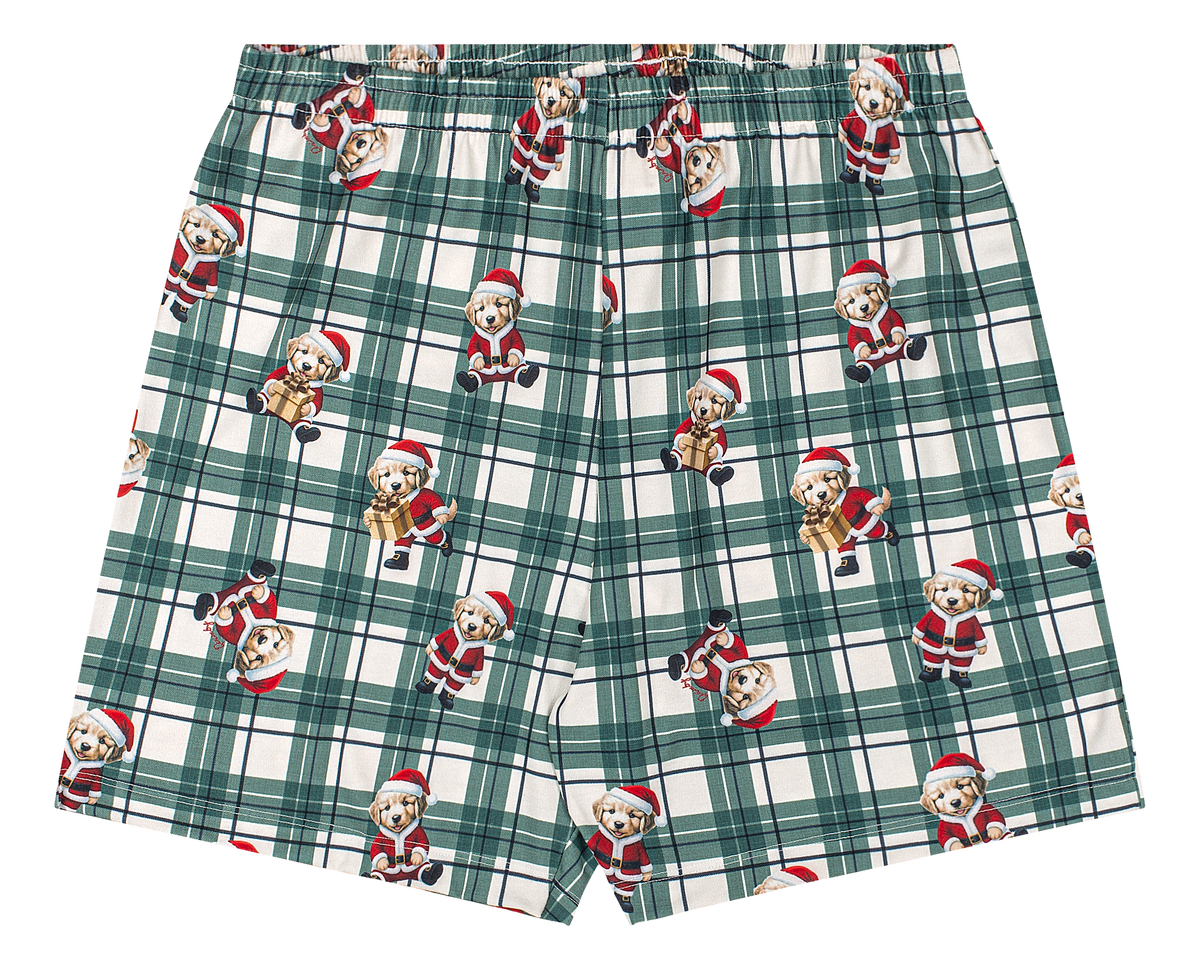 Set conjunto pijama navideña camisa short verde adulto hombre santa Quimby 35186-SB0874