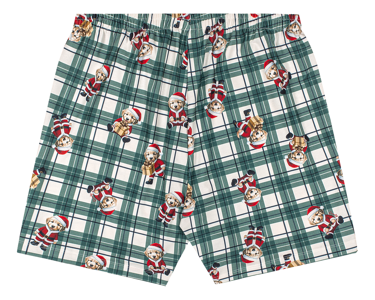 Set conjunto pijama navideña camisa short verde adulto hombre santa Quimby 35186-SB0874