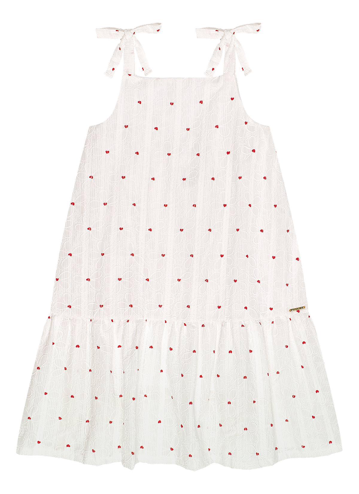 Vestido blanco niña corazones Quimby 35199-114202