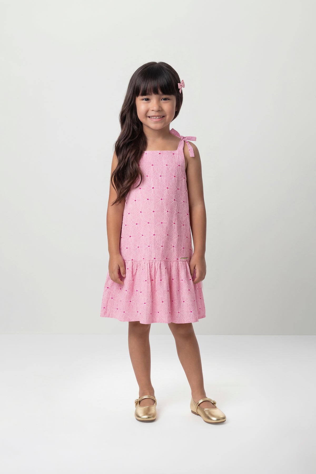 Vestido rosado corazones niña Quimby 35199-132809