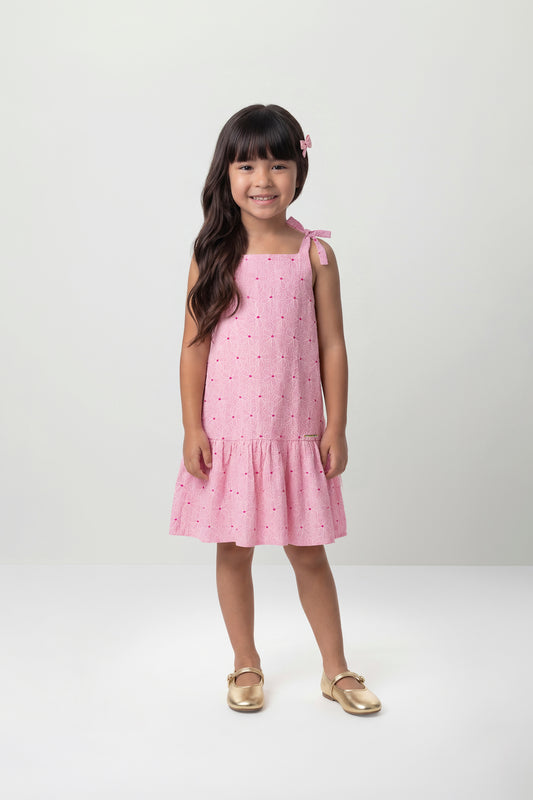 Vestido rosado corazones niña Quimby 35199-132809