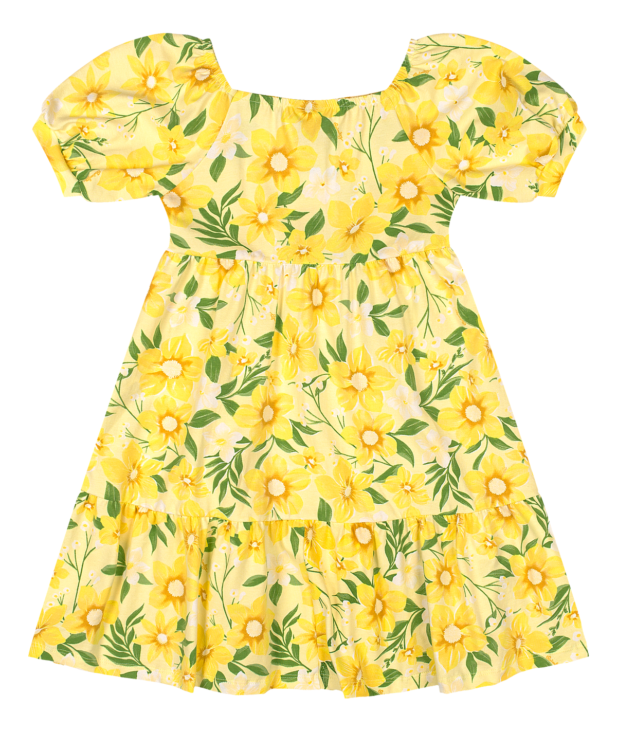 Vestido amarillo flores niña Quimby 35205-FL0185