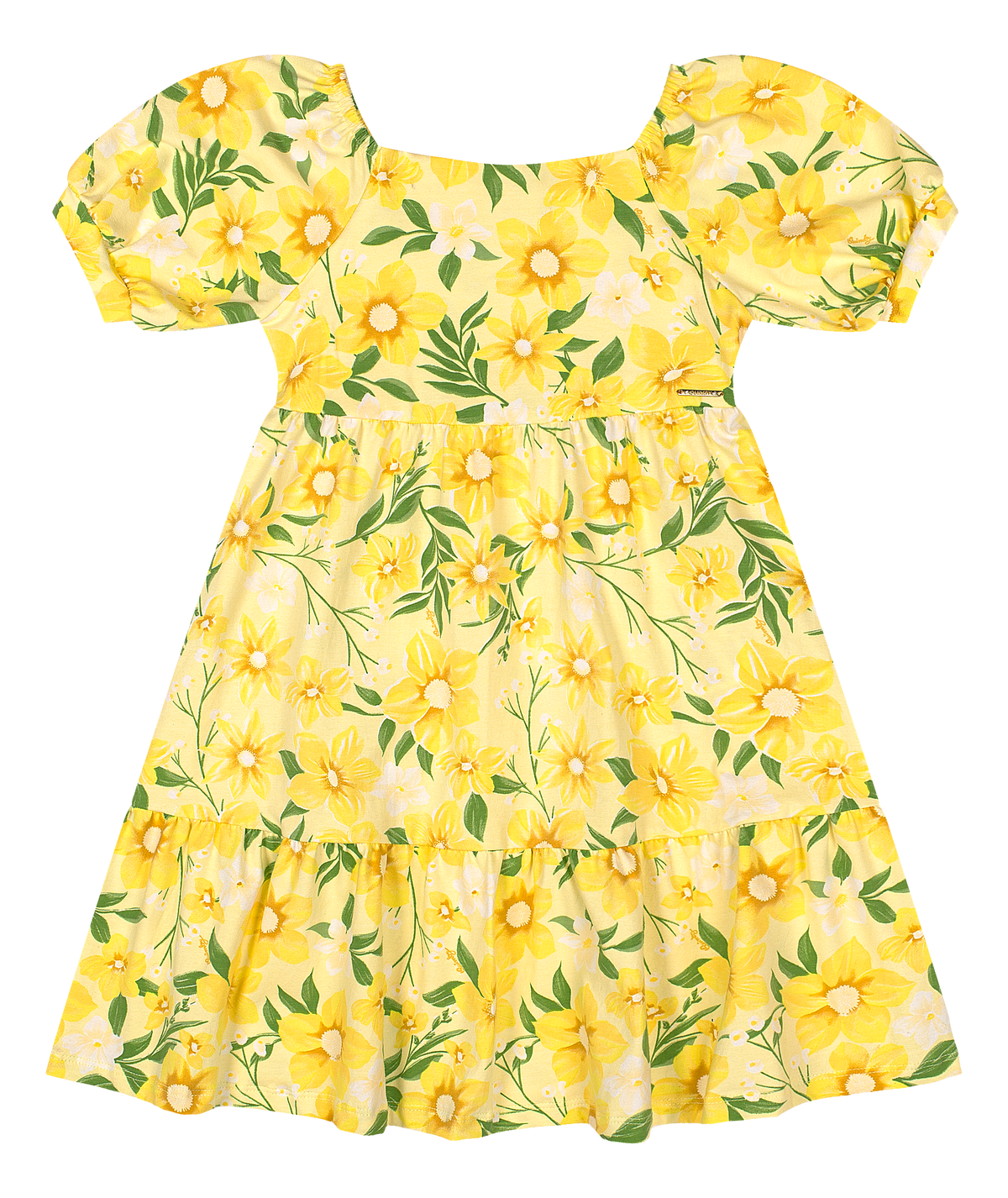 Vestido amarillo flores niña Quimby 35205-FL0185