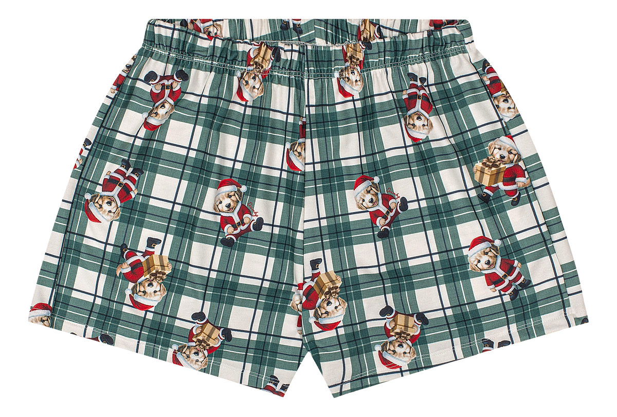 Set conjunto 2 piezas pijama navideña camisa short verde bebe niña Quimby 35262-SB0874