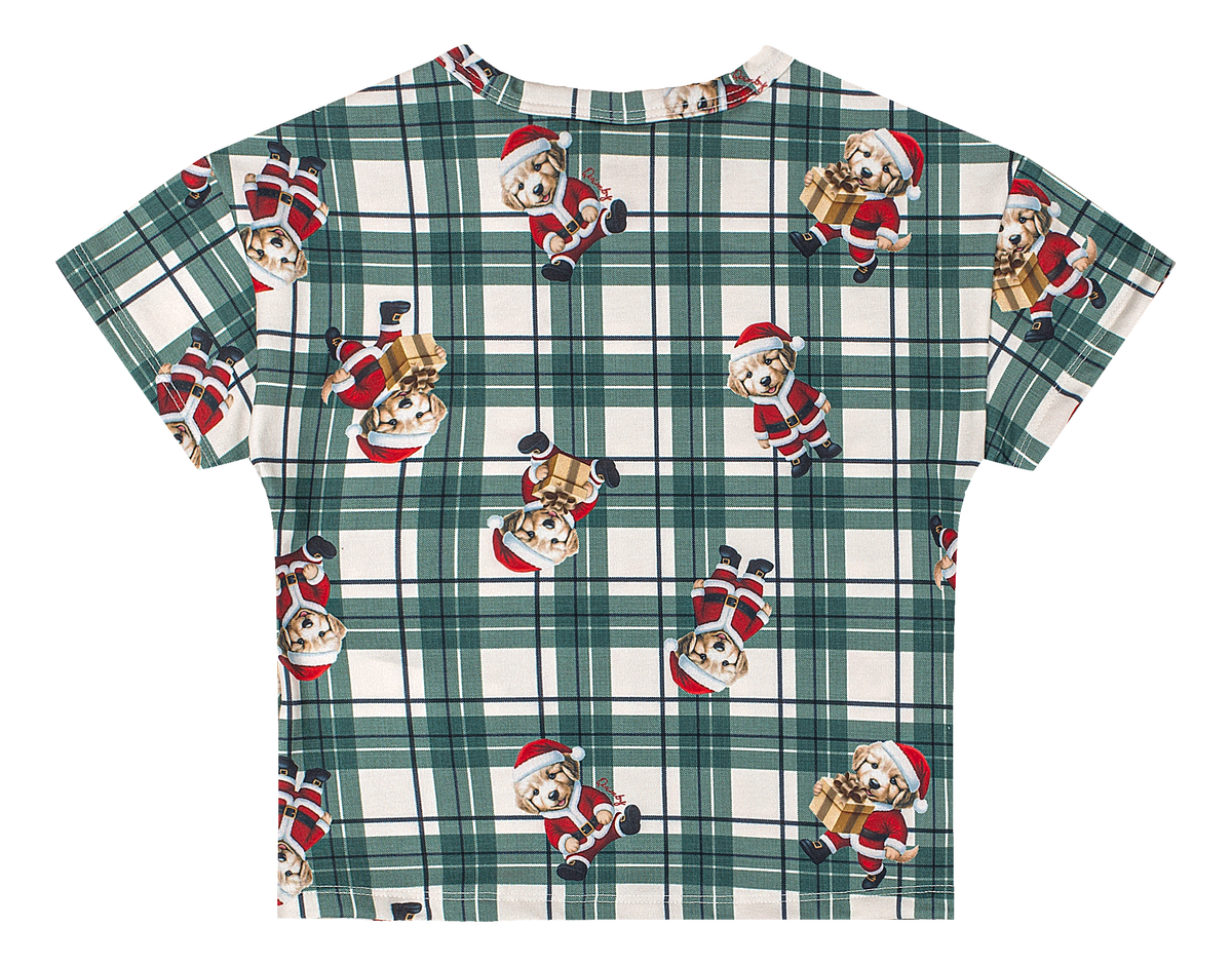 Set conjunto pijama navideña camisa short verde niña Quimby 35263-SB0874