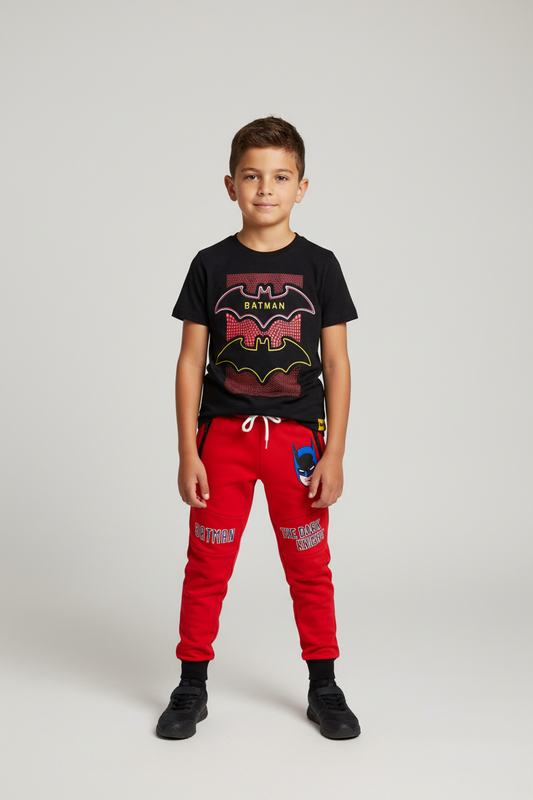 Set 2 piezas batman camisa negra niño jogger rojo C9-BA-1056N 545490