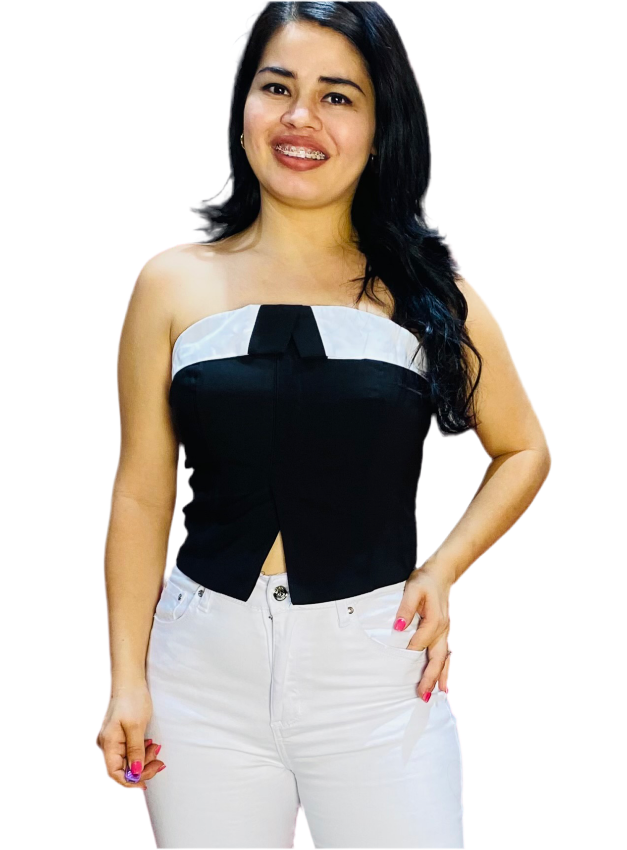 Camisa top tubo mujer dama negro CTD1187-18 390290 promo 4x1000