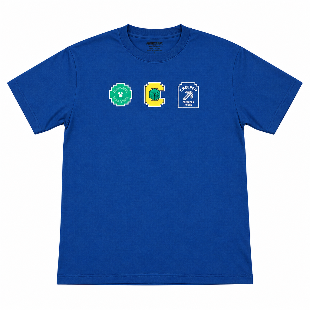Camisa azul oscuro badges minecraft niño St Jacks 3030227502