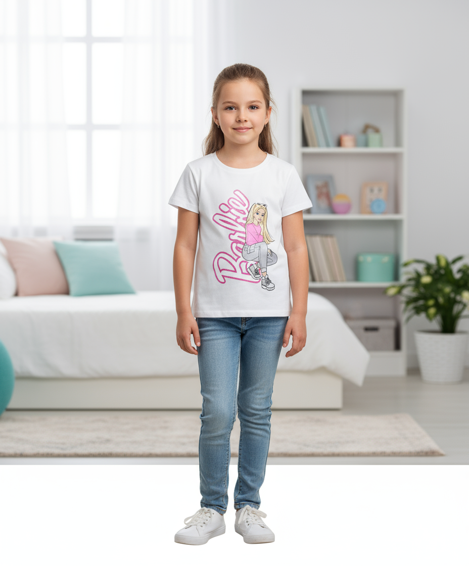 Camisa blanca niña Barbie Disney BA-90006