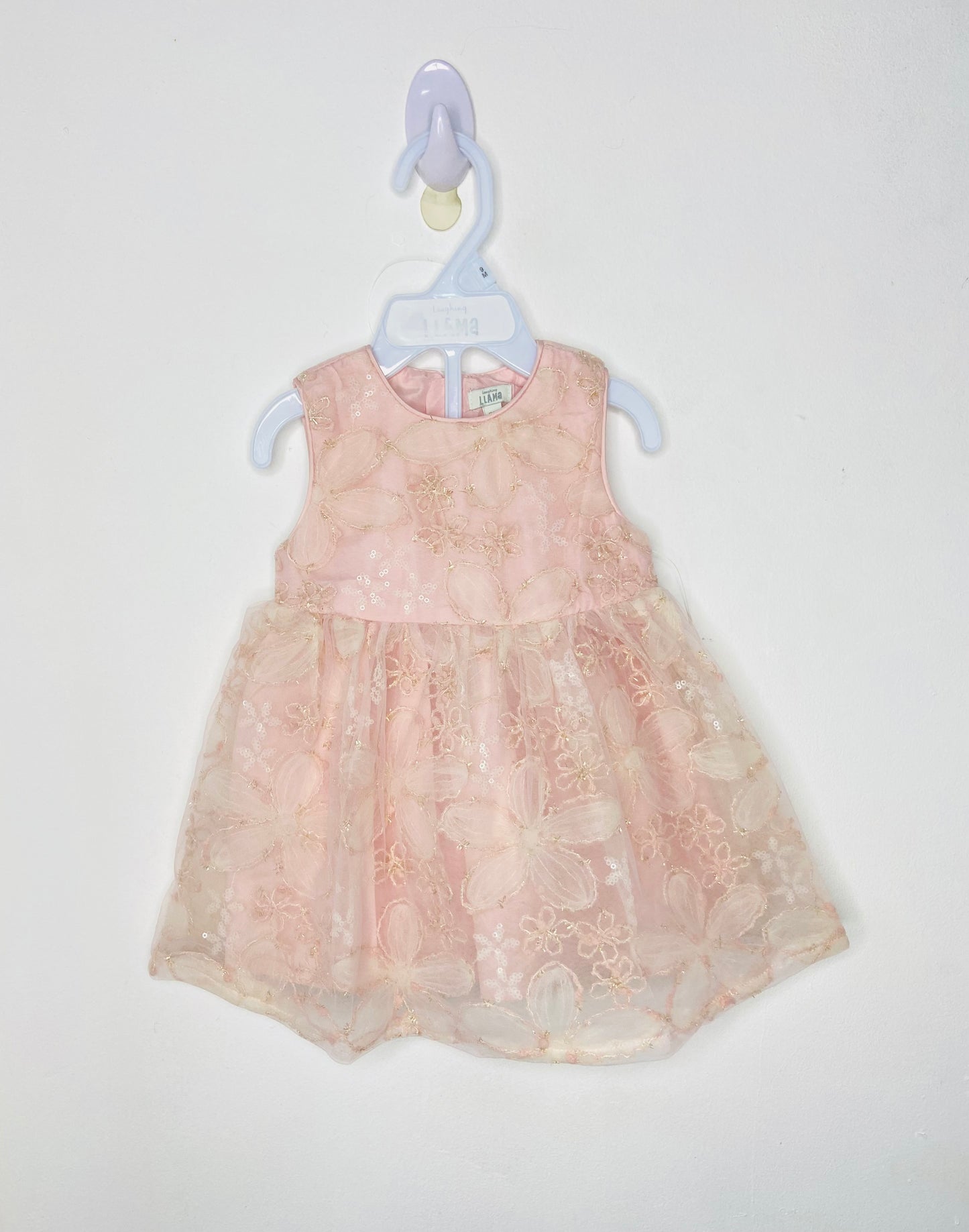 Vestido rosado flores tutu bebe niña
