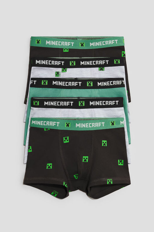 Set 5 boxers negro verde minecraft niño H&M 1010215068
