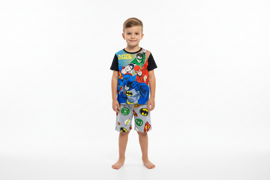 Set 2 piezas pijama short batman liga de la justicia niño C3-JL-240N 490445