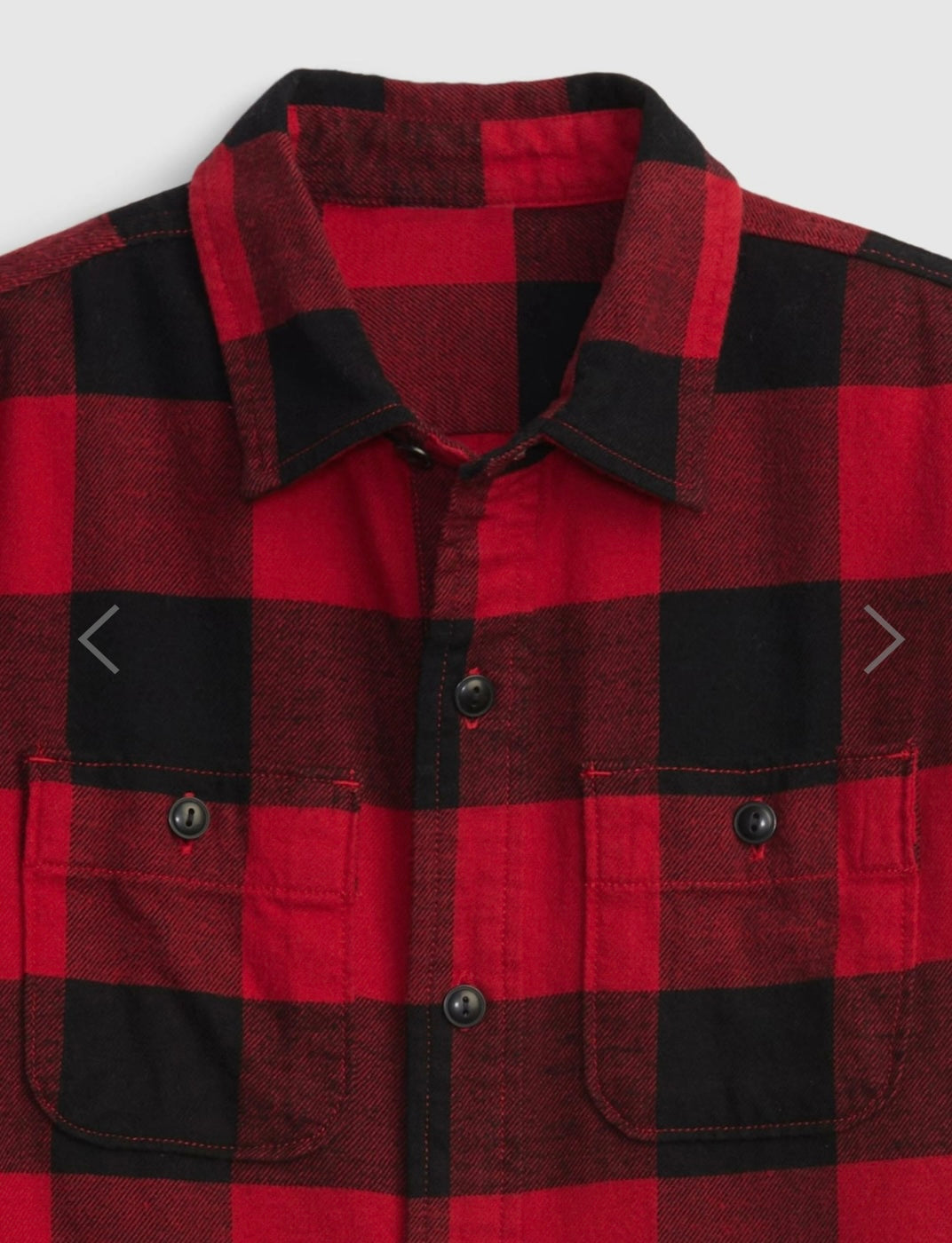 Camisa roja cuadros Gap Niño doble bolsa con botón 61547504