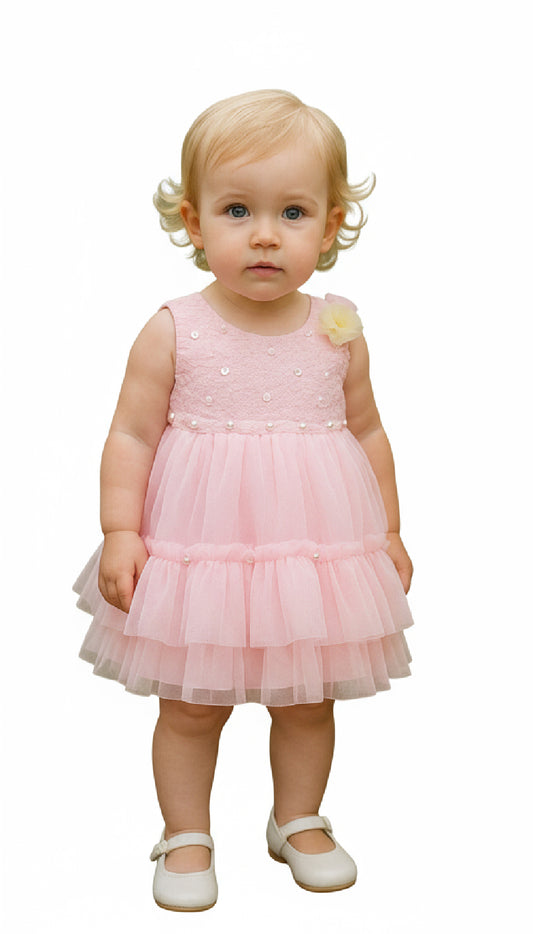 Vestido rosado bebe niña gala eventos 79703