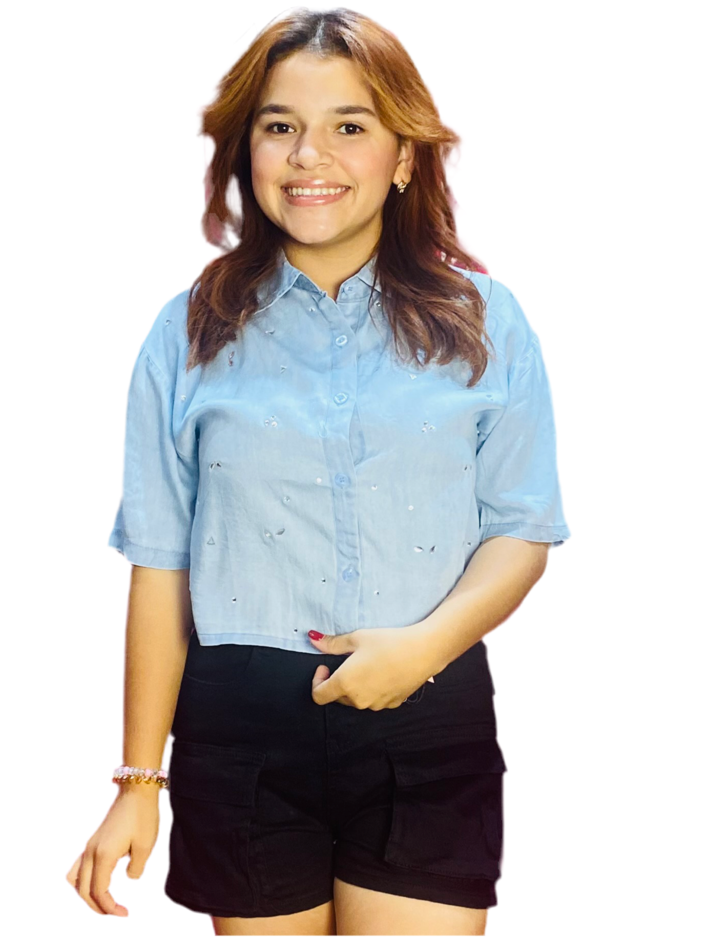 Camisa Jeans para dama Azul Claro CTD1188-5 590490