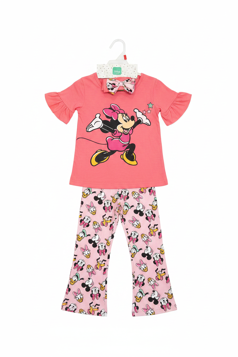 Set conjunto 2 piezas camisa rosada pantalón rosado Minnie bebe niña D9-MI-1286B promo 2x1000