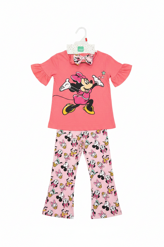 Set conjunto 2 piezas camisa rosada pantalón rosado Minnie bebe niña D9-MI-1286B promo 2x1000