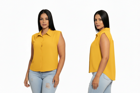 Camisa dama mujer amarillo chic mi CTD1152-46 490390