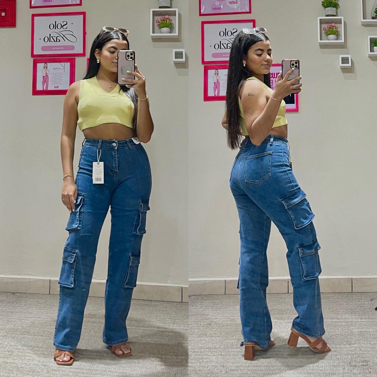 Pantalon Jeans oscuro cargo Mujer 3-15 Playboy PB11-2497 645585