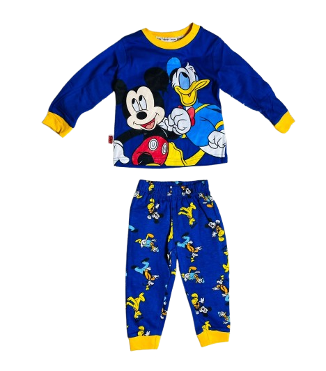 Set 2 piezas pijama Mickey camisa azul bebe niño