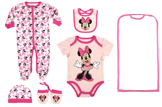 Pijama Set 5 piezas Minnie Disney rosado bebe niña D9-MI-1248B