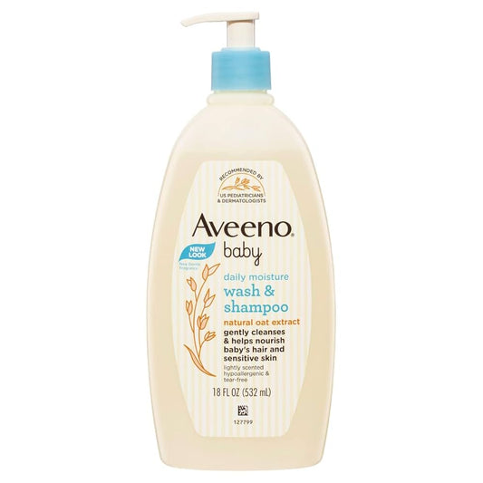 Aveeno shampoo y jabón bebe niña niño 18 oz 532 ml