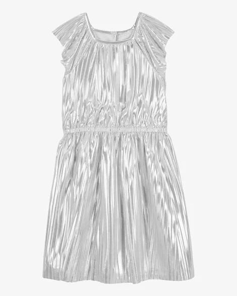 Vestido plateado metalico niña grande oshkosh