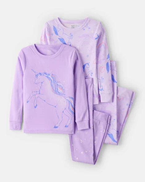 Set 2 pijamas unicornio morado niña Carters 3T525410