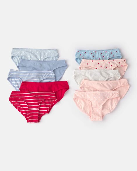 Set 7 ropa interior rojo rosado azul gris niña Carters 3T729210