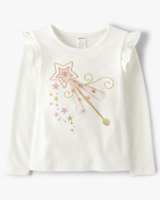 Camisa blanca princesa niña Gymboree manga larga
