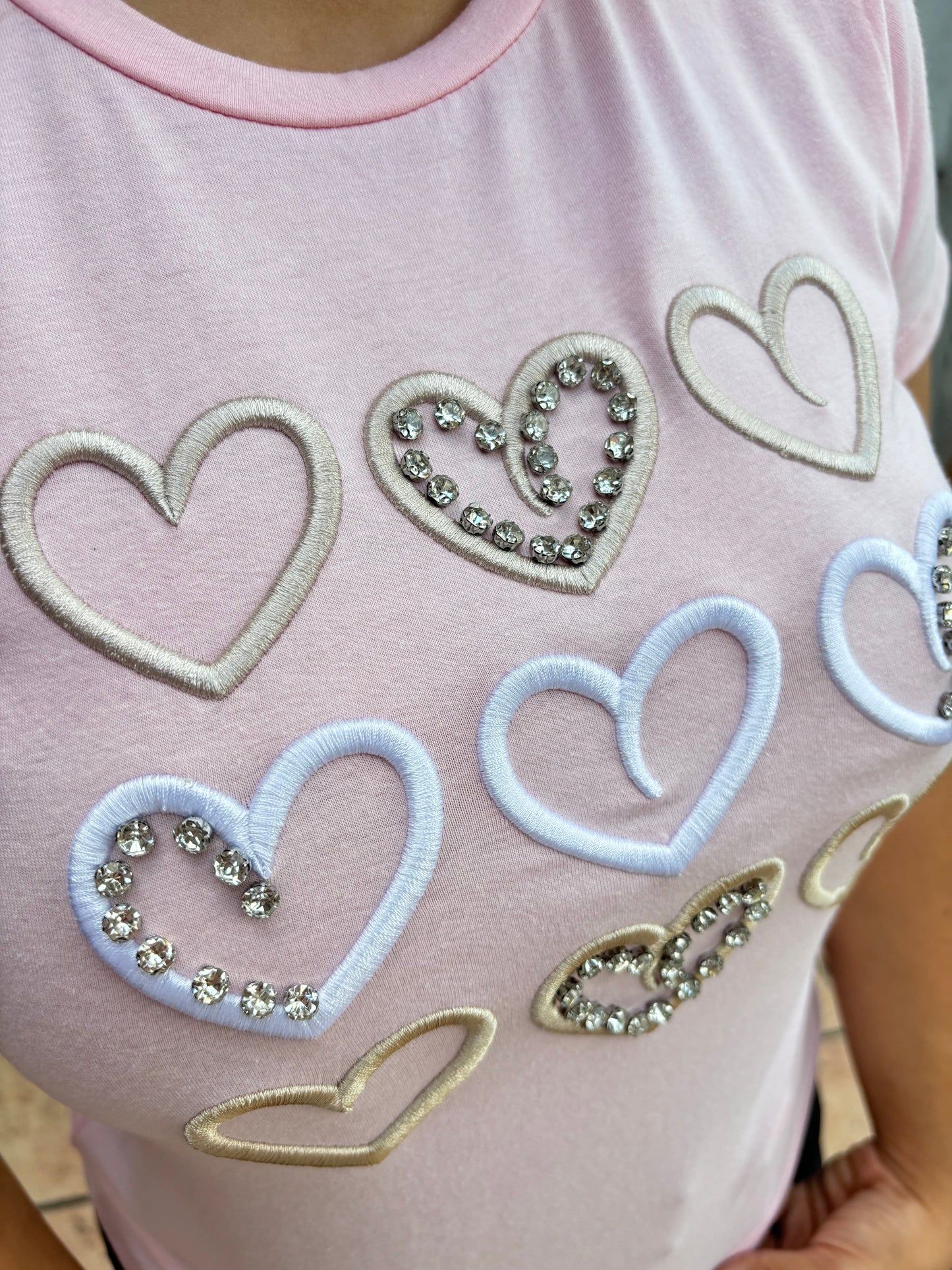 Camisa corazones bordados rosado Intrigue  S-XL IN1-2213 425350