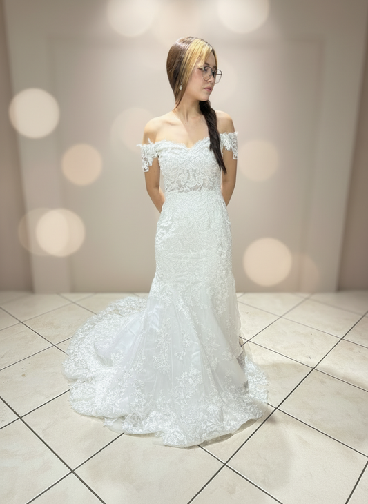 Vestido gala dama blanco novia talla 4 nuevo