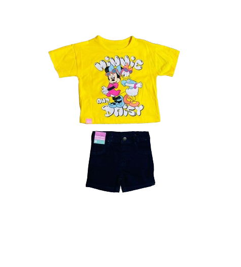 Set 2 piezas camisa amarilla bebe niña minnie disney D9-MI-1259B