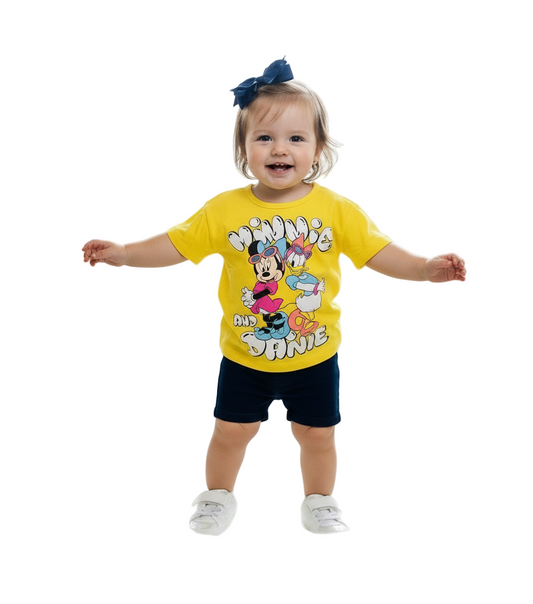 Set 2 piezas camisa amarilla bebe niña minnie disney D9-MI-1259B promo 2x1000