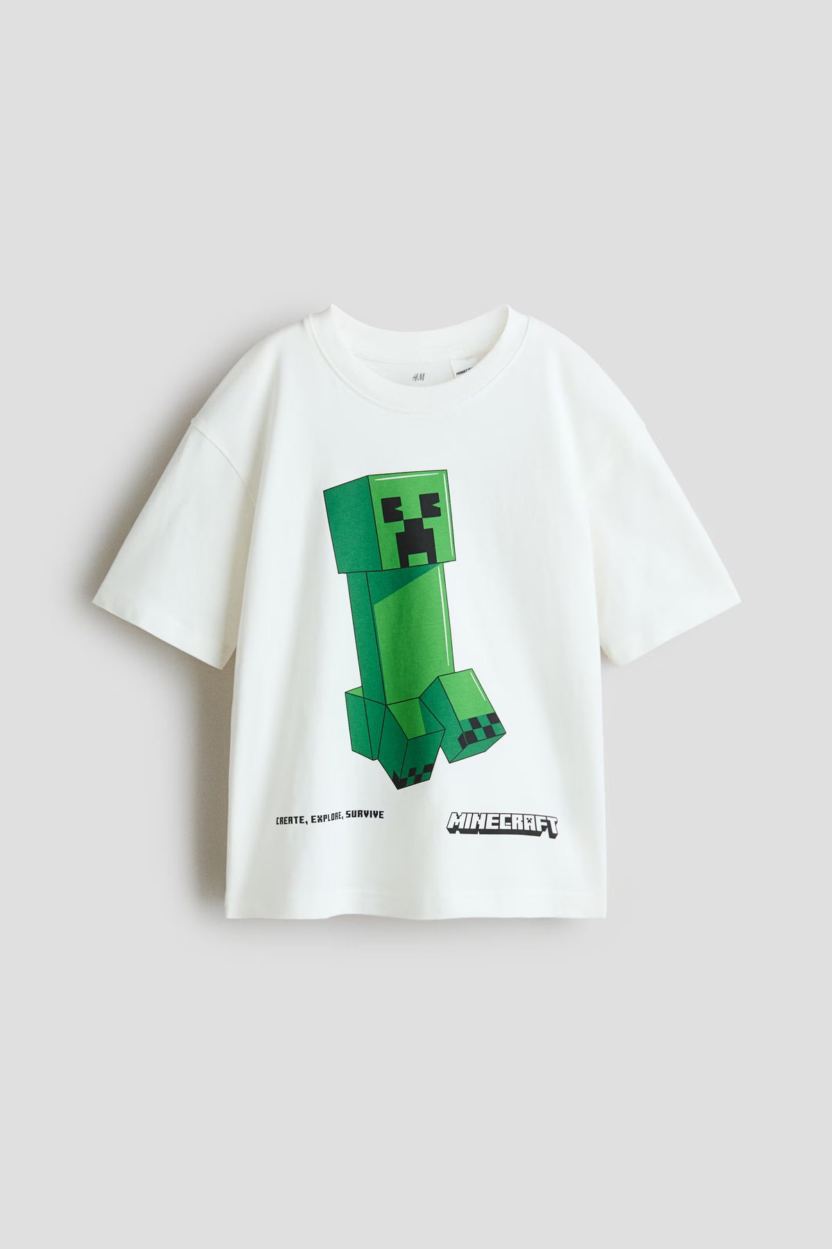Camisa blanca niño minecraft H&M 1335301010