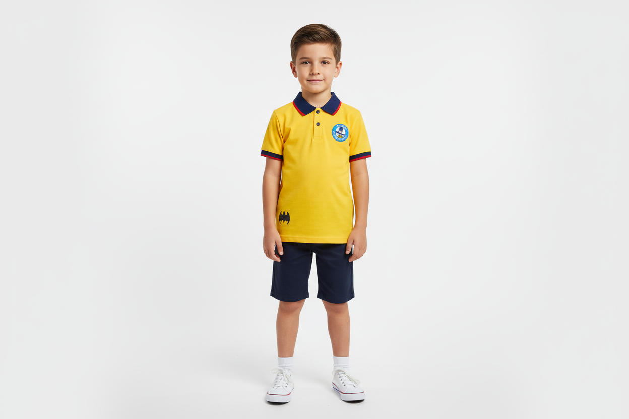 Set 2 piezas batman short camisa amarilla polo niño C9-BA-1073N 590490