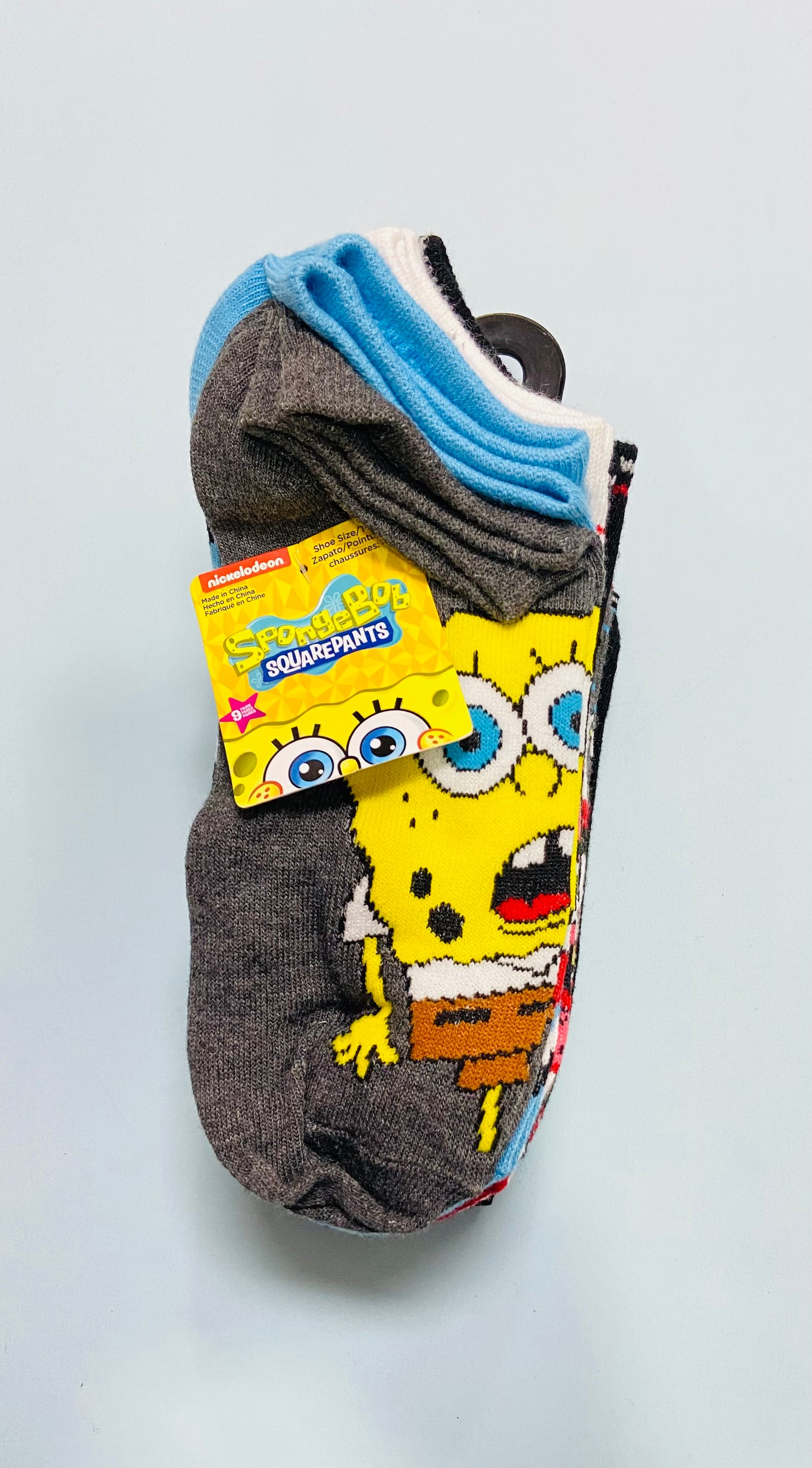 Set 9 Pares Calcetines Bob Esponga Niño niña