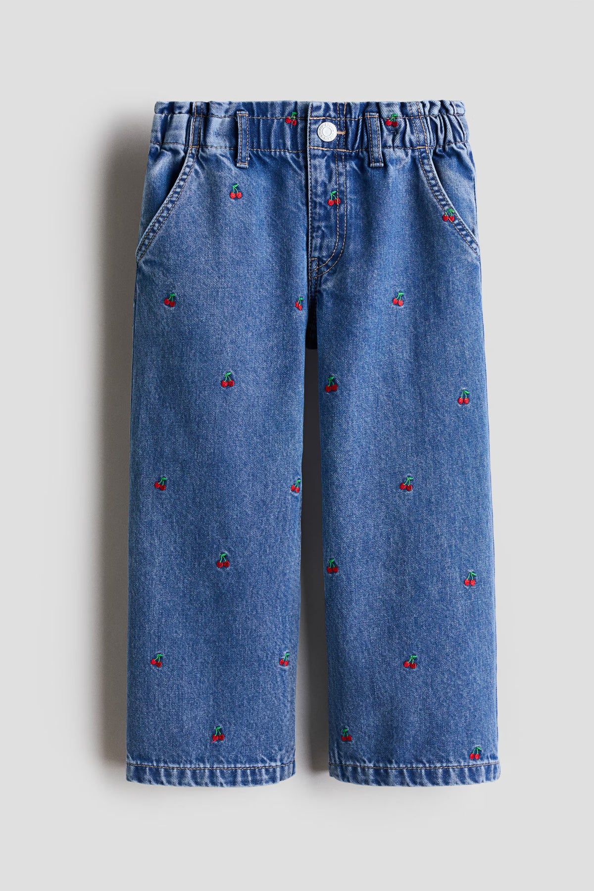 Pantalon jeans azul cerezas H&M 1306495006 ancho