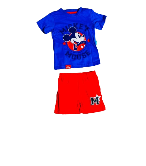 Set conjunto 2 piezas Mickey camisa azul bebe niño