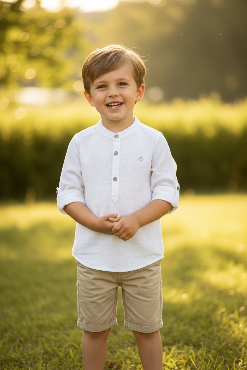 Camisa blanca formal henley niño Up Baby 46069-000101