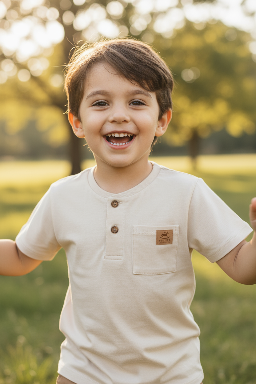 Camisa beige henley niño Up Baby 46257-120000