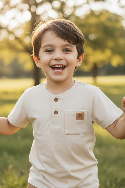 Camisa beige henley niño Up Baby 46257-120000
