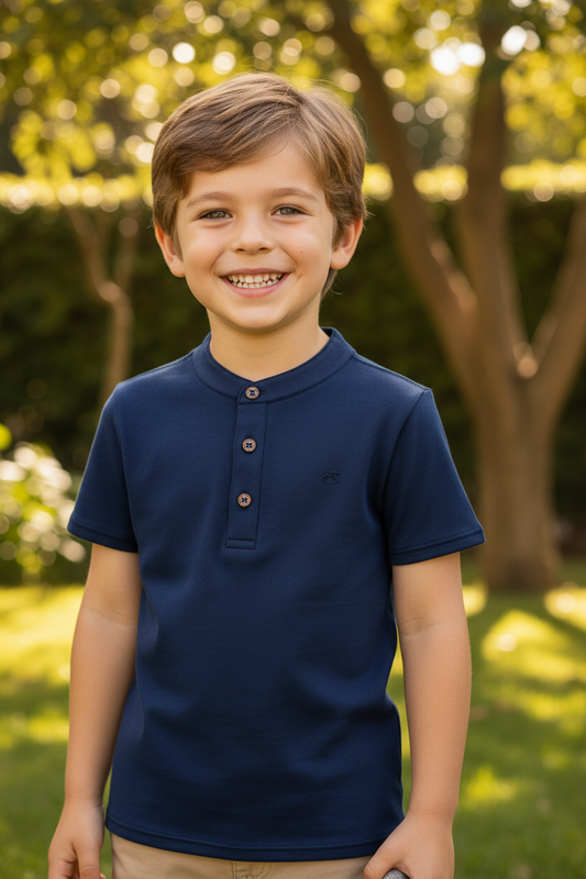 Camisa azul oscuro henley niño Up Baby 46259-193921