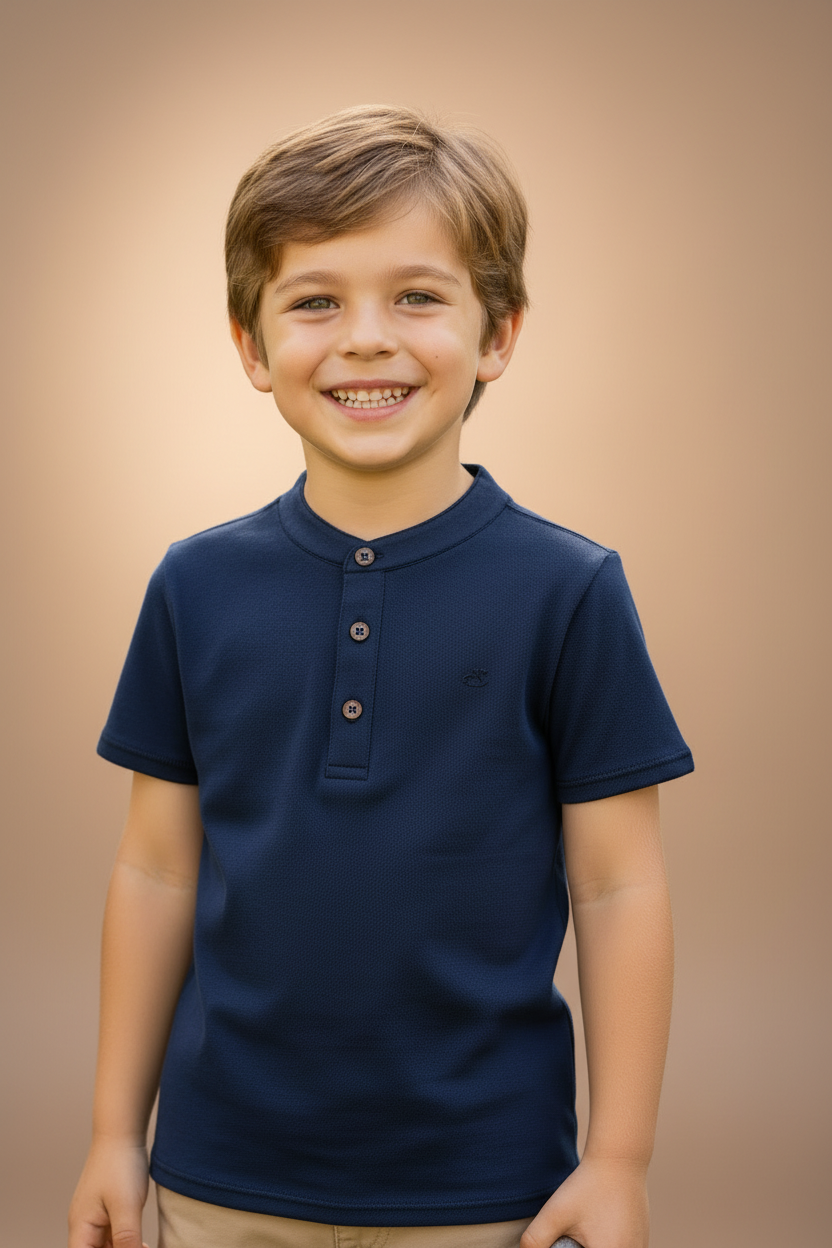 Camisa azul oscuro henley niño Up Baby 46259-193921